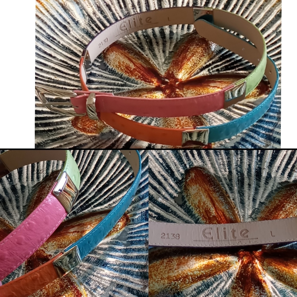 ELITE MULTICOLOR LEATHER BELT SZ L